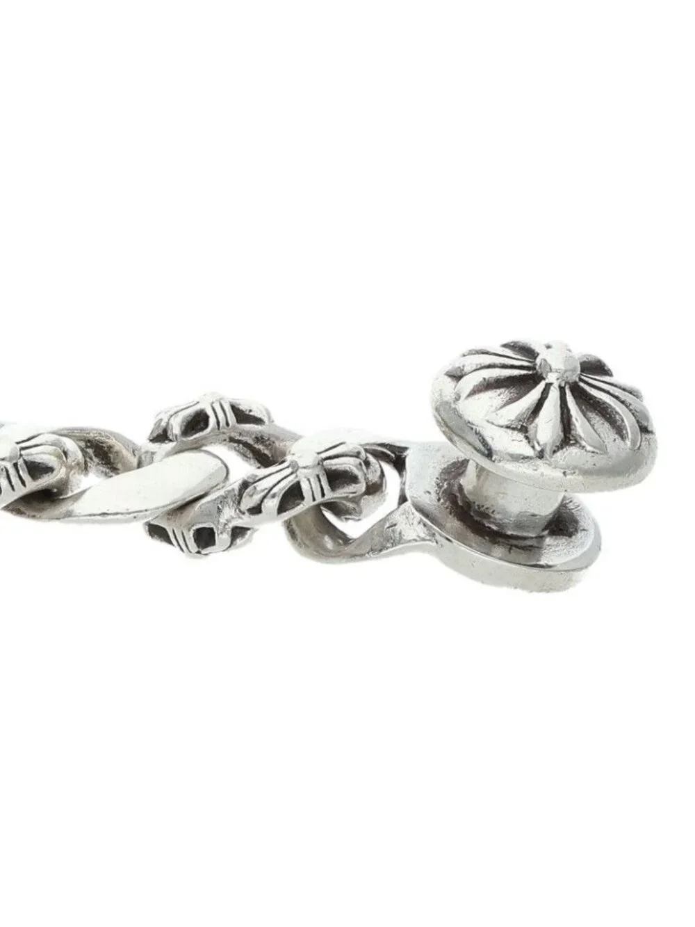 Chrome Hearts Fncy Chn Lnk Fancy Link Clip Silver Bracelet